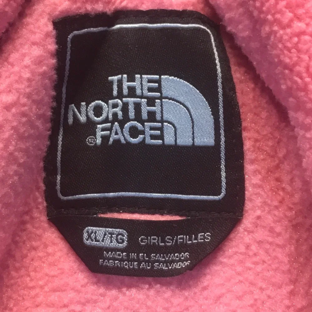 The North Face Denali Jacket Girls L Pink Grey Excellent Fleece Colorblock